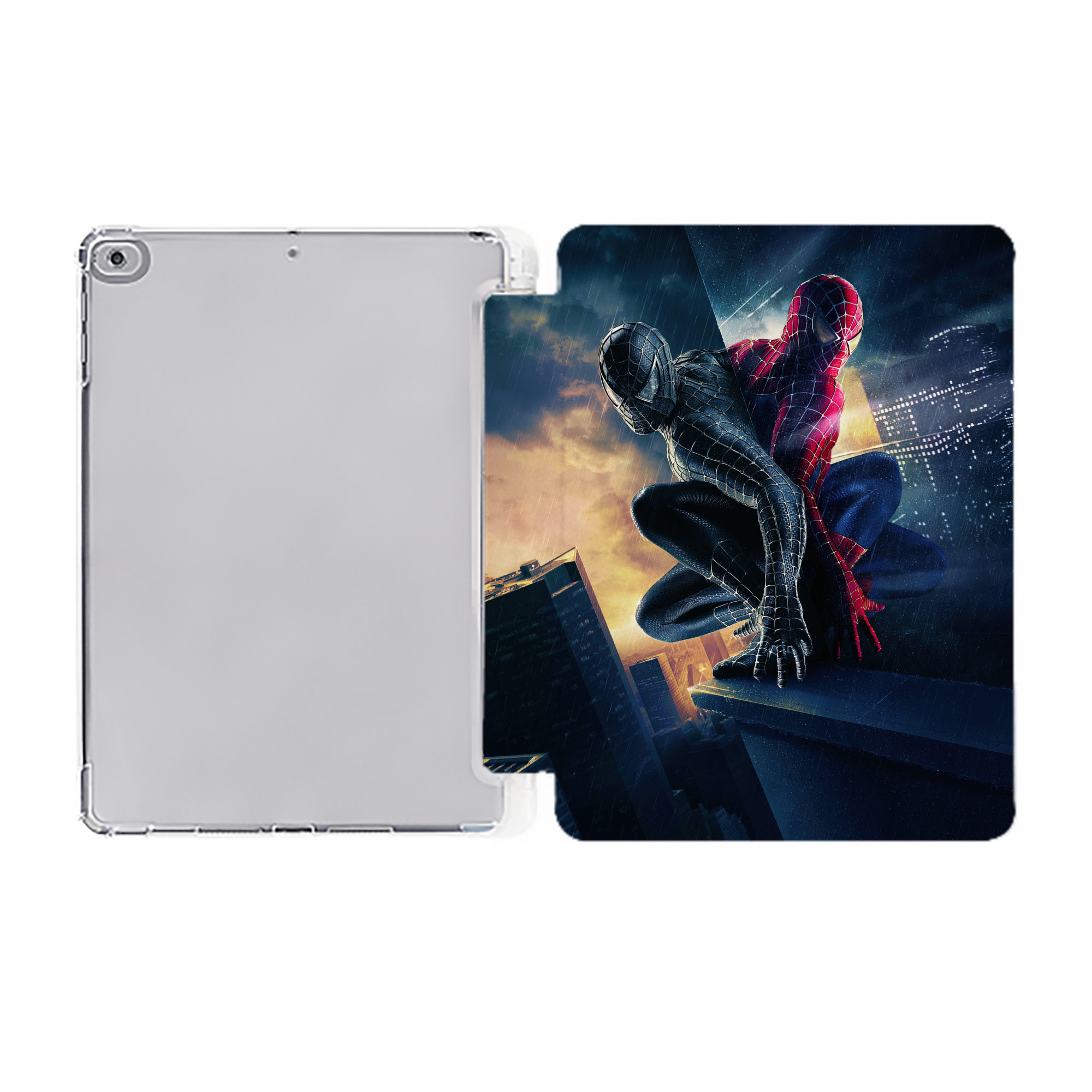Spider Man スパイダーマン IPad ケース ペン収納付き 三つ折りスタンド PUレザー×シリコン 対応機種9.5/10.5/10.9インチ